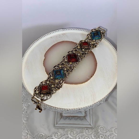 Women’s vintage chunky colourful Moroccan Matrix Bracelet - Picture 2 of 9